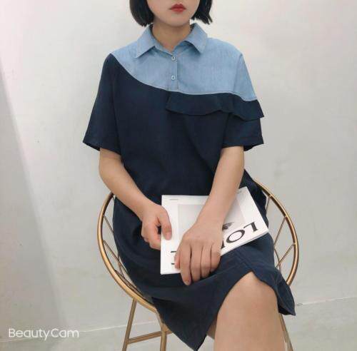 【现货】时尚个性拼接连衣裙，女装连衣裙，麦丝尚