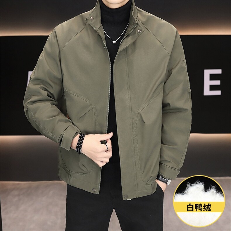 羽绒服男新标50白鸭绒夹克外套休闲时尚立领男士上衣Y3076-P140,男装夹克,星座310B-3