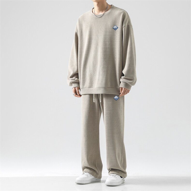 休闲坠感舒适百搭套装直筒TZ812-特批98,男装休闲套装,星座718