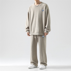 休闲坠感舒适百搭套装直筒TZ812-特批98，男装休闲套装，星座718
