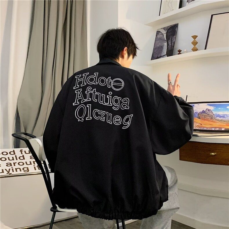 2024年新款春秋款中性穿搭墨绿色外套飞行工装夹克ML012-P58,男装夹克,星座1109-3