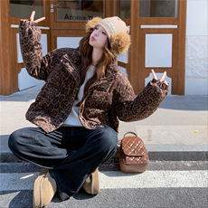 现货！放心推！洋气豹纹羽绒服女2025冬新款女装白鸭绒外套，女装羽绒服，慧尚依恋