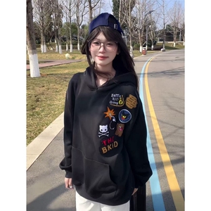WY105LL-P54 美式复古重磅连帽卫衣男设计感小众图片
