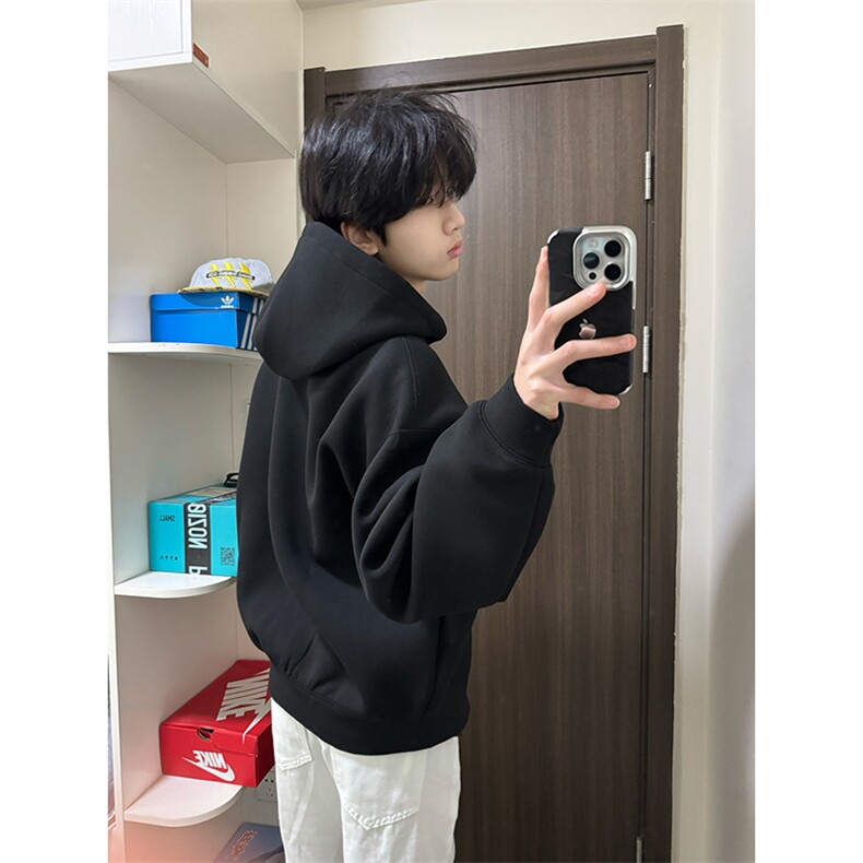 抖音得物高品质二开350克秋冬双头双拉链卫衣开衫外套W74,男装卫衣,电商A486-1