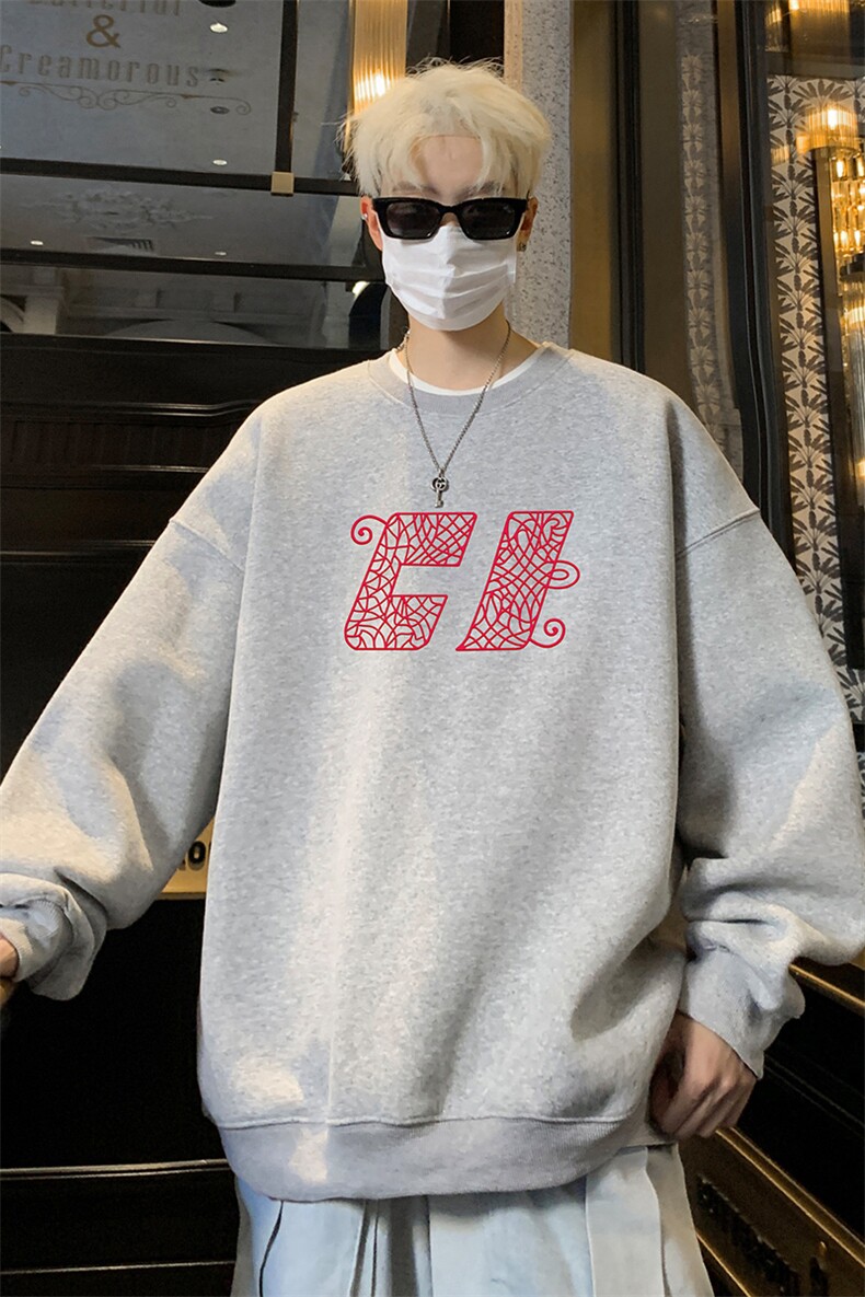 ！圆领卫衣男装港风长袖T恤男外套男WY262-特P23,男装T恤,电商B367