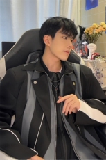 高级感解构层次拼接撞色设计感夹克上衣机车服外套JK3609特P82，男装夹克，星座908-1