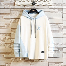 主推货足7XL~M2023春季新款连帽拼接撞色卫衣外套男大码胖子控78，男装卫衣，钱塘717(原712)