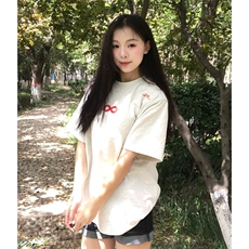 万针全刺绣解构设计260克重磅双纱纯棉高品质美式高街短袖T恤特35，男装T恤，电商A486