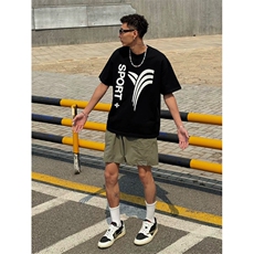 网图有货夏季纯色运动休闲五分侧开衩速干宽松短裤男A692-P28，男装牛仔裤，星座1505