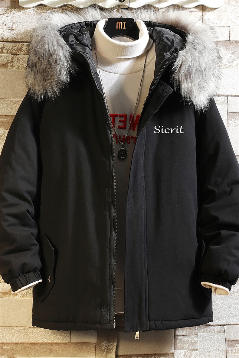 MM48098-P130冬季大毛领衣男士大码加厚袄男服砖墙,男装棉衣,电商A040A