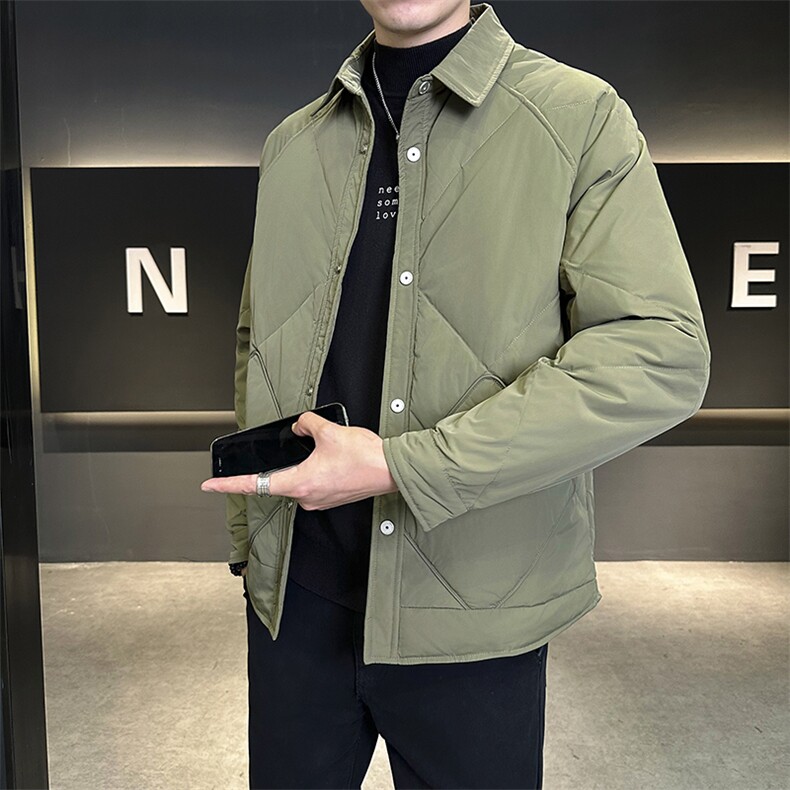 翻领轻薄羽绒服夹克男 棱角设计休闲外套上衣 DS-A329-S2607-P135图片