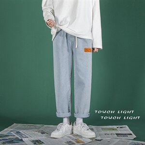 男士牛仔裤秋季潮牌宽松阔腿直筒韩版潮流百搭老爹长裤子1601-p35图片