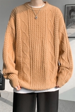 8XL-M圆领毛衣男秋冬季宽松慵懒套头麻花针织衫毛线衣MY19005P68，男装针织衫/毛衣，电商B312