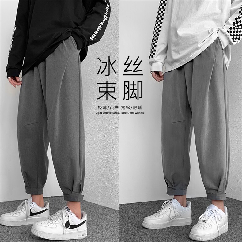 高街2023新款潮流百搭抗皱束脚运动休闲九分卫裤 K118-特批35图片