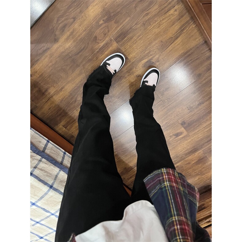 【有货】毛边517弯刀牛仔裤男款修身直筒微喇裤子高街KZA21LL-P48,男装牛仔裤,星座1007（原301D）