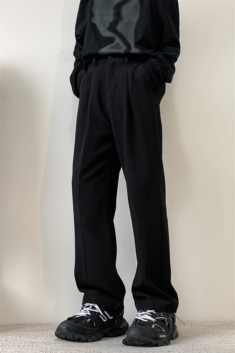 现货主推款加大码直筒垂感纯色西裤S-3XL310A-2BK315P45控68,男装西裤,星座310A-2