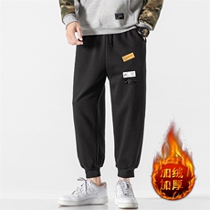 K12118-P40加绒P50束脚纯棉运动裤男士休闲裤大码宽松卫裤男，男装休闲裤，电商A040A