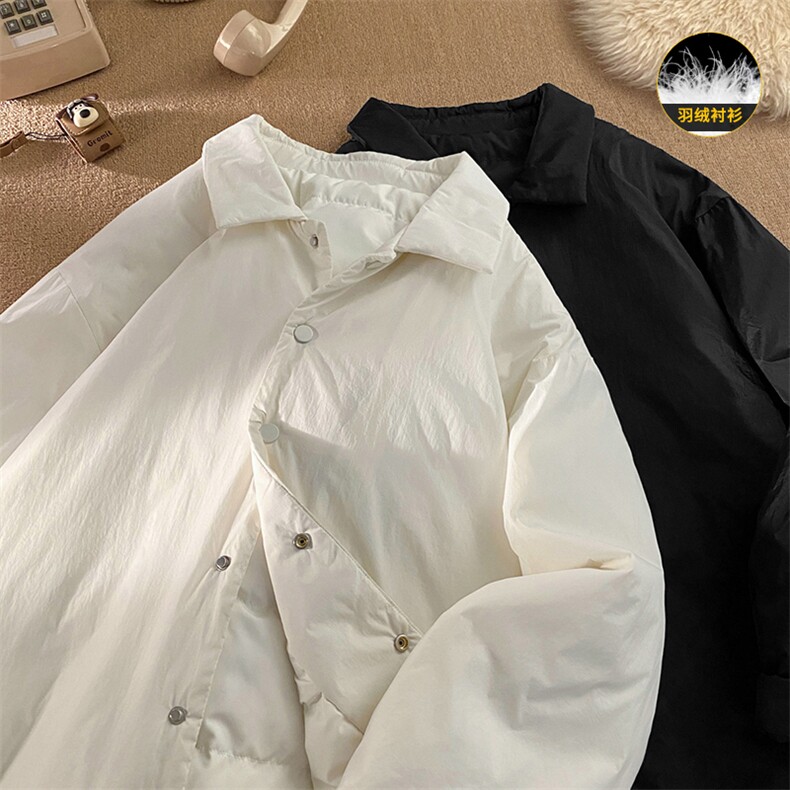 衬衫翻领羽绒服男轻薄时尚短款防寒保暖厚外套Y5870-P145【特价】,男装衬衫,电商A007