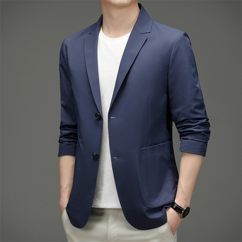 2023春夏季中年男士商务休闲免烫防晒服便西装纯色西服男装上衣,男装西服,电商B212（原钱塘6029）