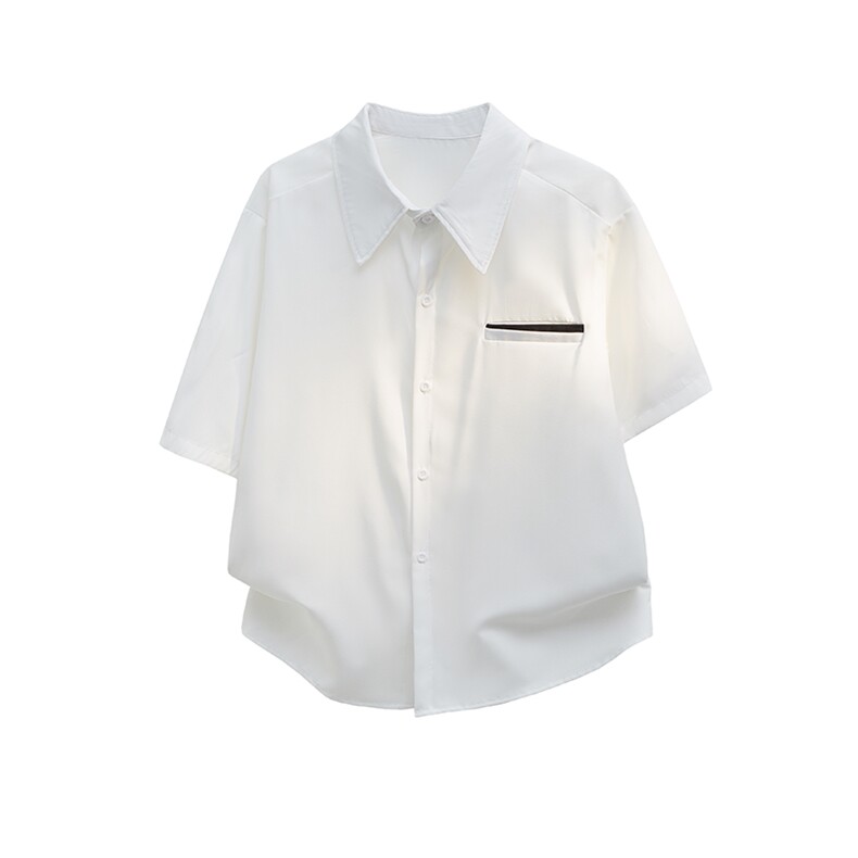夏季新款衬衫外套韩版休闲短袖衬衫打底西装领四季可穿衬衫P40，男装衬衫，电商B319