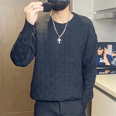 8525-特P40男士圆领针织衫加厚保暖纯色套头线衣打底衫帅气，男装T恤，电商D310B-1