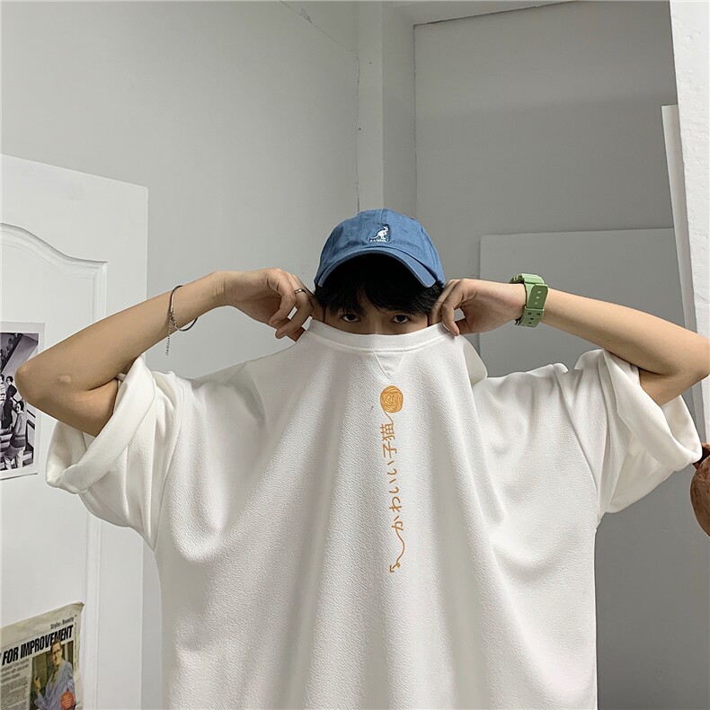 Q11013-P30春夏季七分袖t恤男大码五分袖男短袖中袖港风,男装T恤,电商A040A