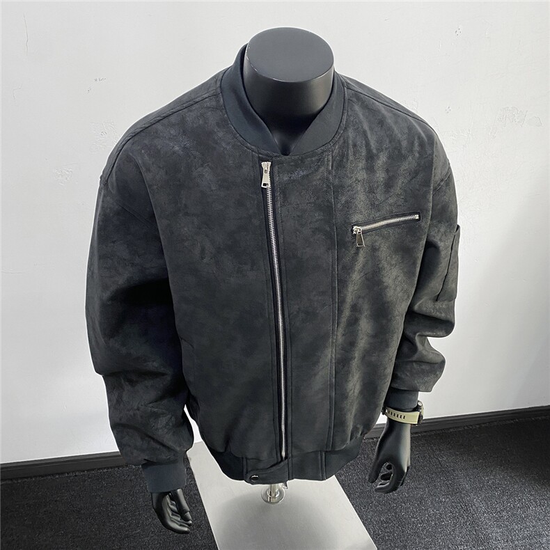 美式高阶   秋冬PU棒球服夹克痞帅百搭情侣外套 J57911 TP85图片