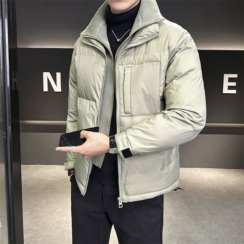 冬季新款假两件羽绒服男纯色保暖外套B321-YR813-P185，男装羽绒服，电商B321-1