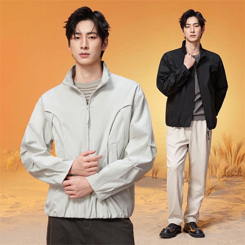 现货美式蝙蝠袖立领夹克外套男2026新款短款外套JK02636-P75,男装夹克,星座308B-2
