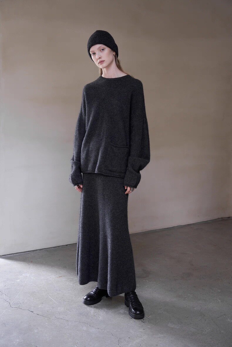 2025年秋季套头单件常规长袖时尚百搭休闲，女装针织衫/毛衣，琳尚羊绒