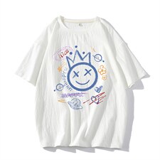 YT26180-P30亚短袖t恤男大码五分袖男宽松七分袖港风模特，男装T恤，电商A040