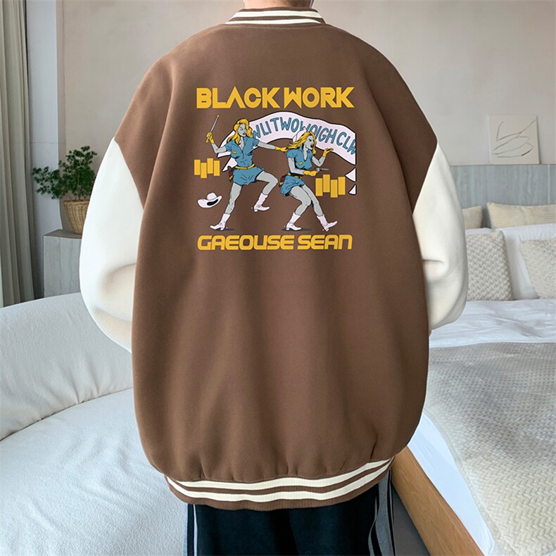 摇粒绒棒球服男大码开衫卫衣男夹克BF86304-P65,男装夹克,电商A040