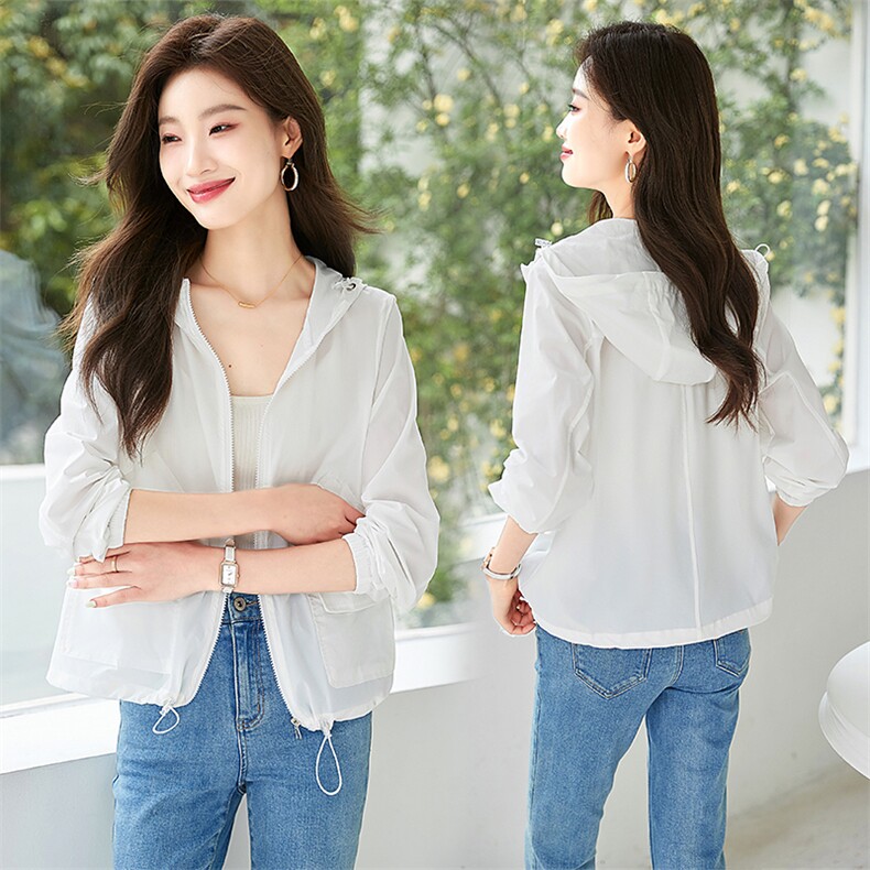 防晒衣女2025新款夏季修身时尚薄款炸街减龄时尚爆款防晒服短外套，女装防晒衣，以桐