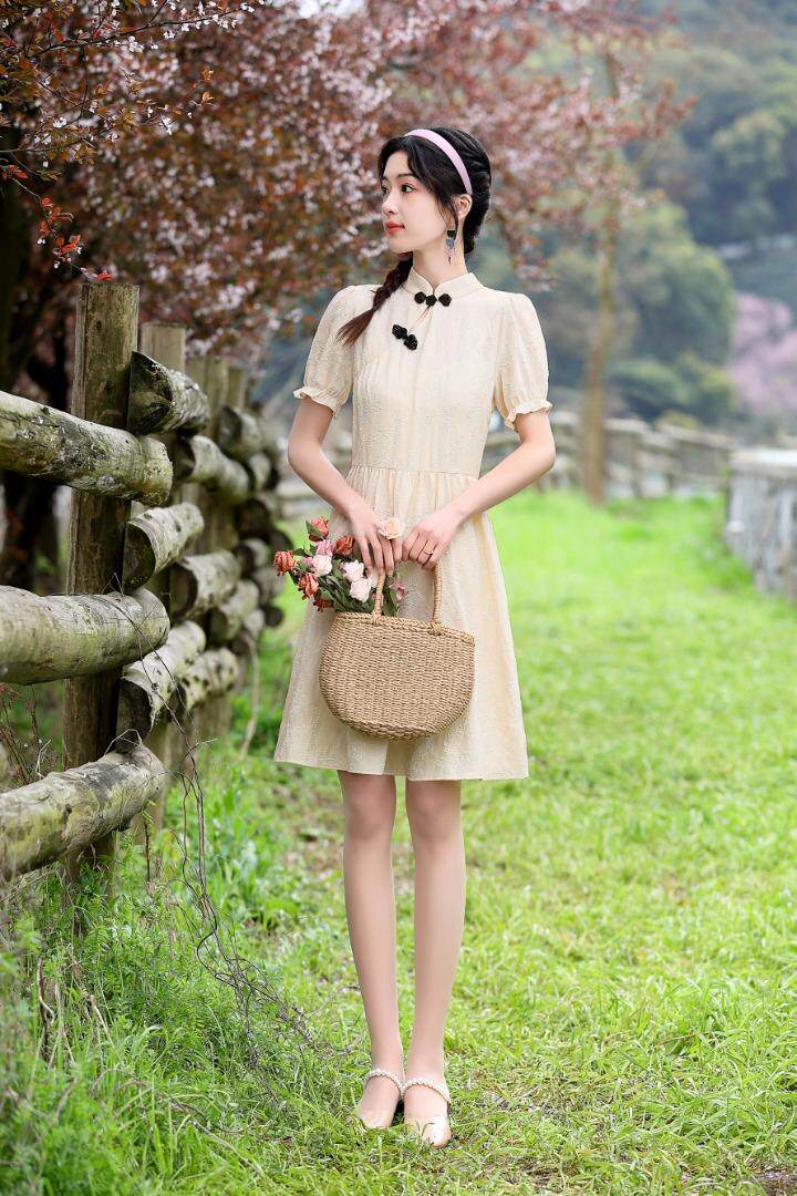 夏季新款，改良版旗袍裙，女装汉服/婚纱/旗袍/礼服，金典明美