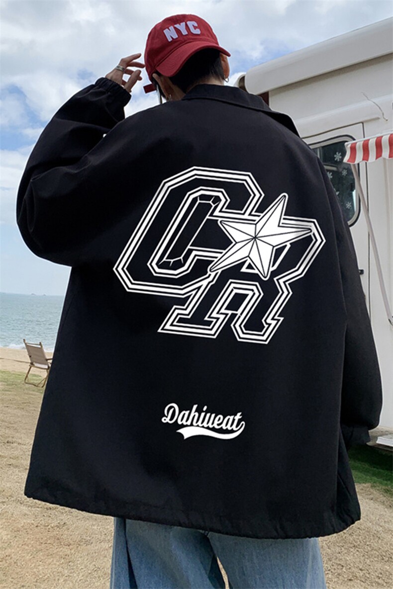 ！22秋季新款宽松大码港风CR英文夹克外套JK1673-P50控68,男装夹克,星座508（原C305）