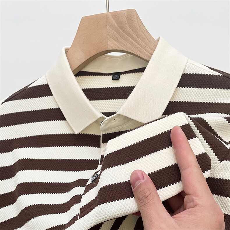 夏季新款Polo衫男士商务休闲时尚短袖翻领上衣男条纹体恤男装，男装Polo衫，电商B212（原钱塘6029）