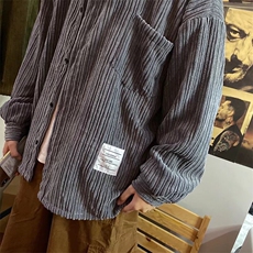 日系复古长袖衬衫韩版休闲宽松衬衣百搭学生外套男C97-2/P48，男装衬衫，星座506