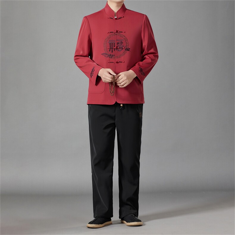春秋风唐装盘扣外套MJ5801-单上衣P115套装P170三件套P240,男装休闲套装,星座1105-3