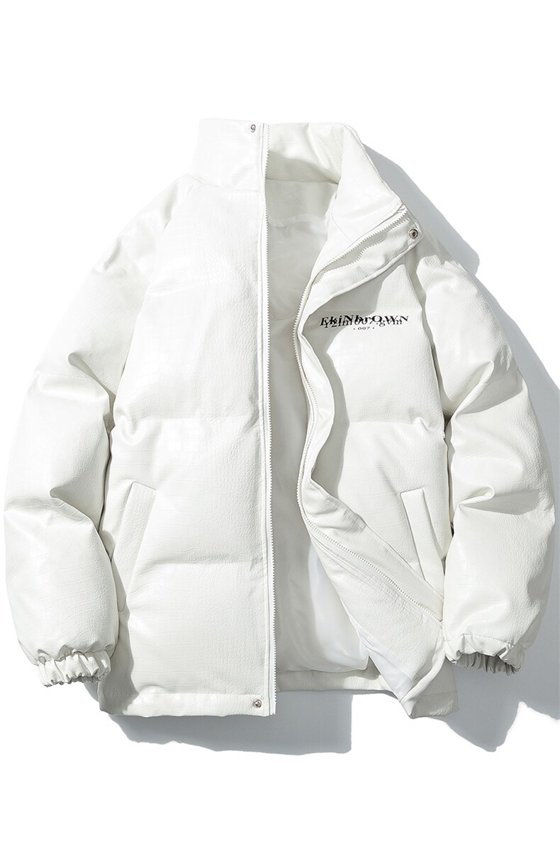 1白底鳄鱼纹手塞棉大码M-5XL夹克PU皮棉服外套男8507P120控158,男装夹克,星座226-2
