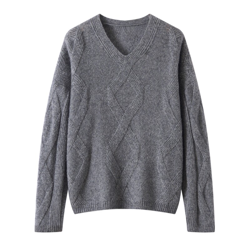 2025年秋季新款加厚V领长袖，女装羊绒衫，东远绒业