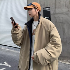 工装棉服男冬季日系复古潮流宽松棉衣外套潮牌拼接棉袄W4143-P82，男装棉衣，星座412-3