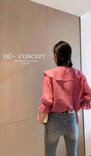 韩式大领子工艺小衫。，女装，D壹