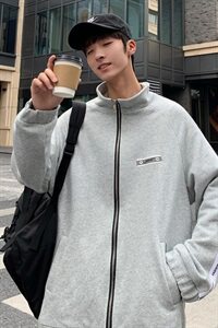 WY2022秋装新款百搭男士开衫卫衣男宽松潮流大码外套图片