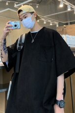 简单百搭五分袖中性短袖炸街T恤男女T239-P30，男装T恤，电商D202-1