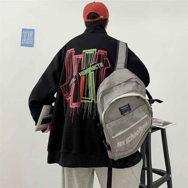 Y9903P48港风外景秋季立领开衫卫衣新款百搭休闲宽松学生潮流,男装卫衣,电商A026-1