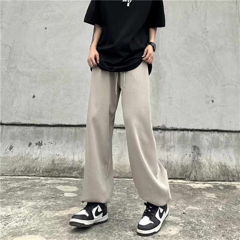 运动裤男夏款针织卫裤子男韩版潮流灰色直筒裤休闲长裤KK142-P35,男装休闲裤,星座911-3