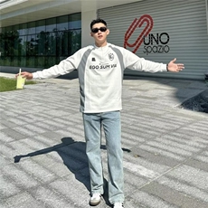 半拉链卫衣男篮服长袖复古拼接训练服运动健身篮球上衣WYB03P34，男装卫衣，星座1013-5