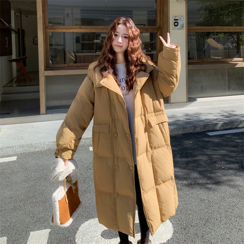 【新款】50白鸭绒双排扣长款连帽羽绒服2C372-872-P335控498,女装羽绒服,2C372