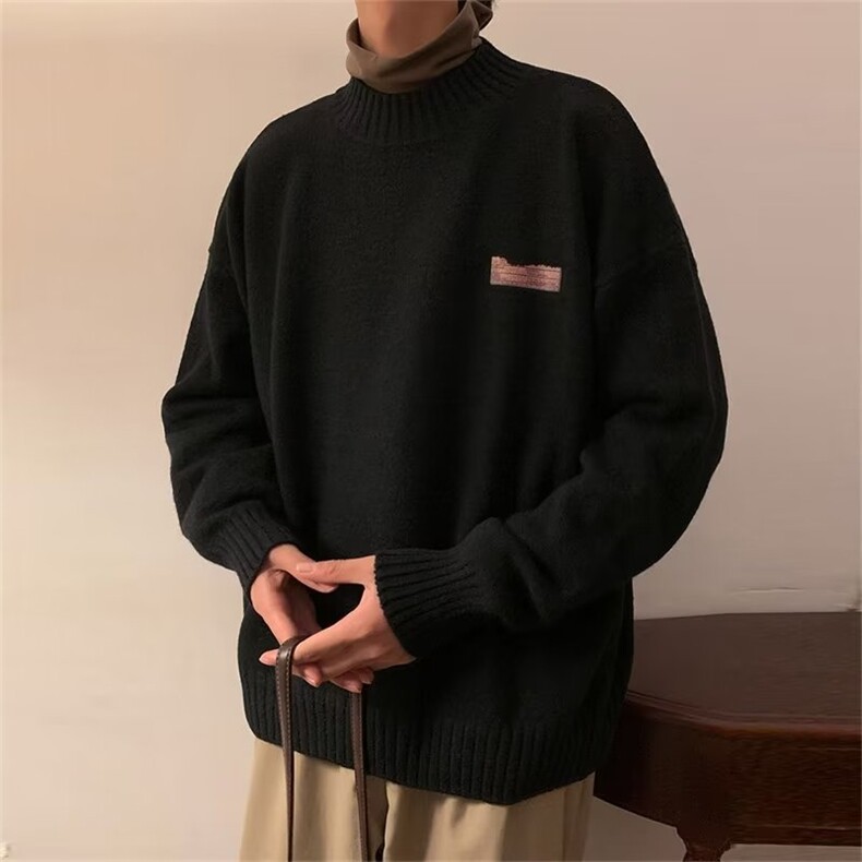 美式街头设计感圆领毛衣男慵懒风休闲针织衫ZM09P39,男装针织衫/毛衣,星座1116-2