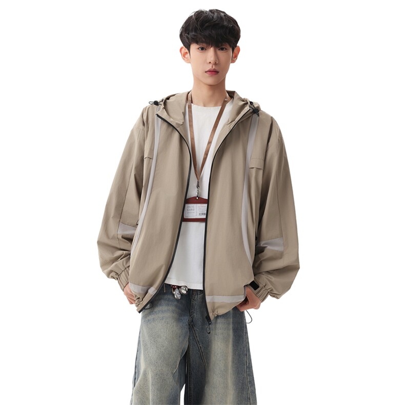 2026新款连帽外套男宽松休闲反光条户外冲锋夹克XZ309JK8655P78,男装夹克,星座309（原A406）